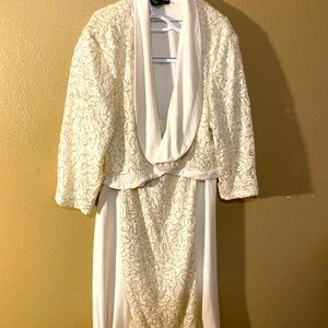 Gold shimmered 2 pc dress with jacket
